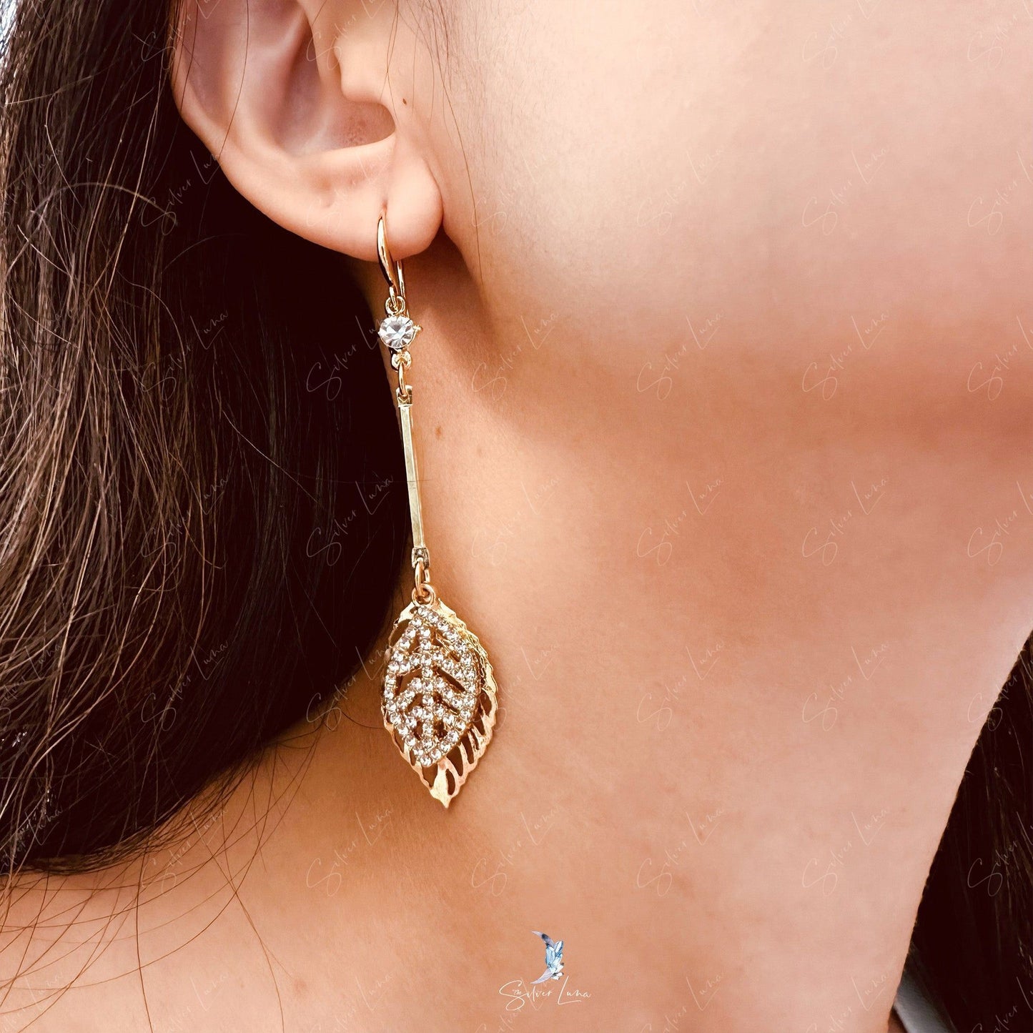 Fashion dangle drop leaf earrings