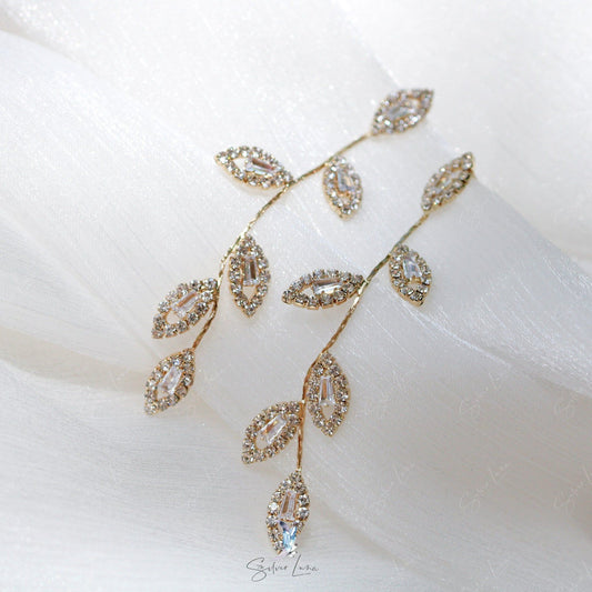 rhinestone leaf fashion earrings