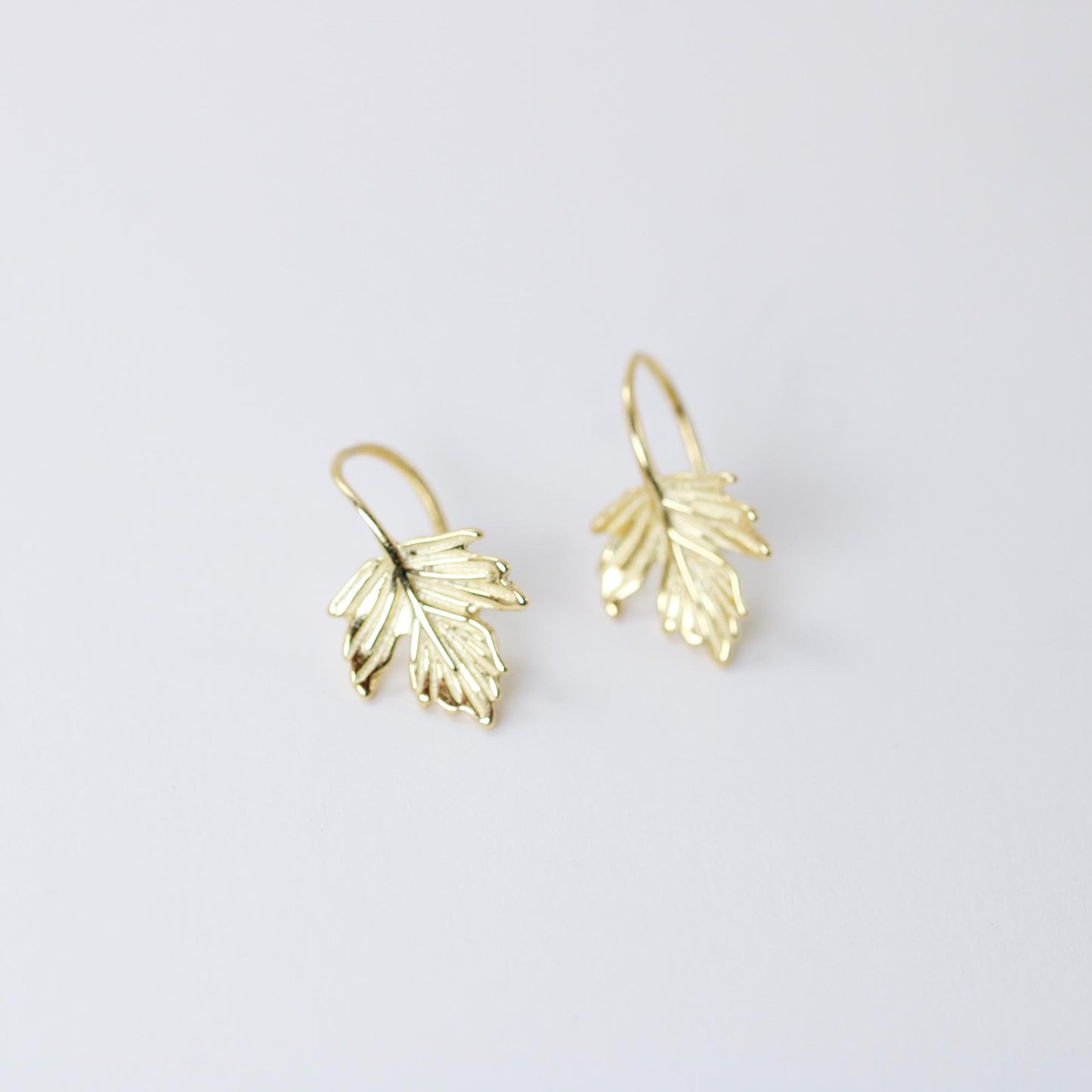 fall leaves silver earrings