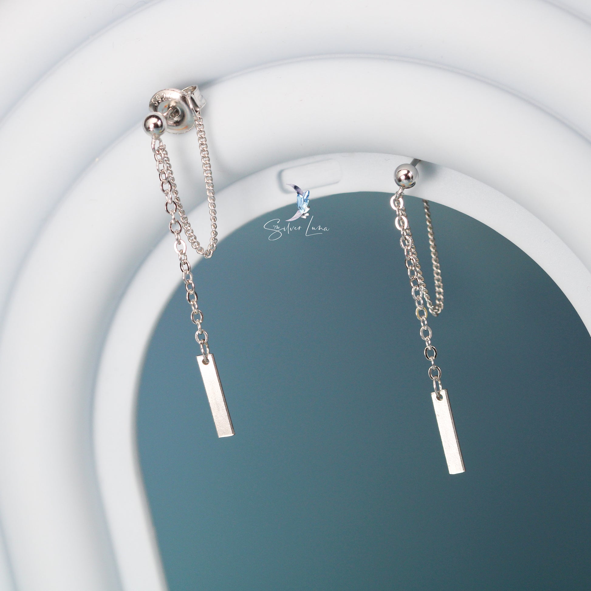 link chain dangle drop earrings