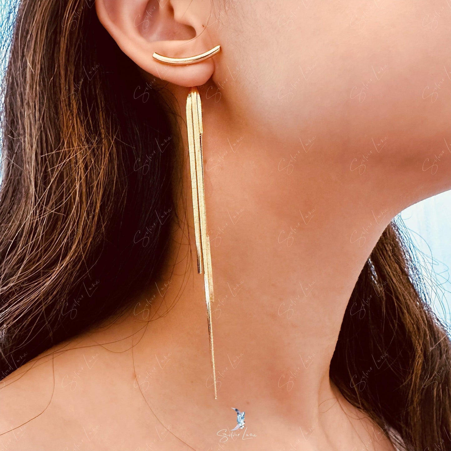 Long tassel chain fashion earrings