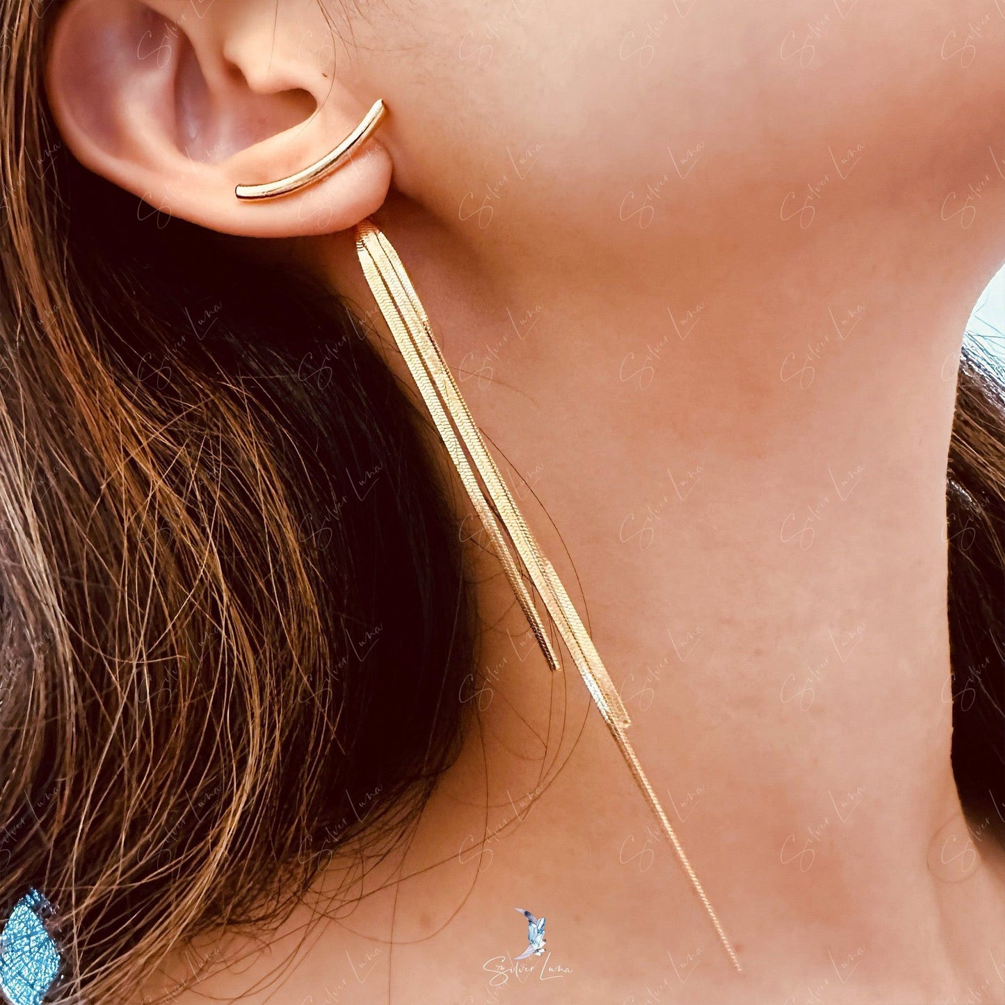 Long tassel chain fashion earrings