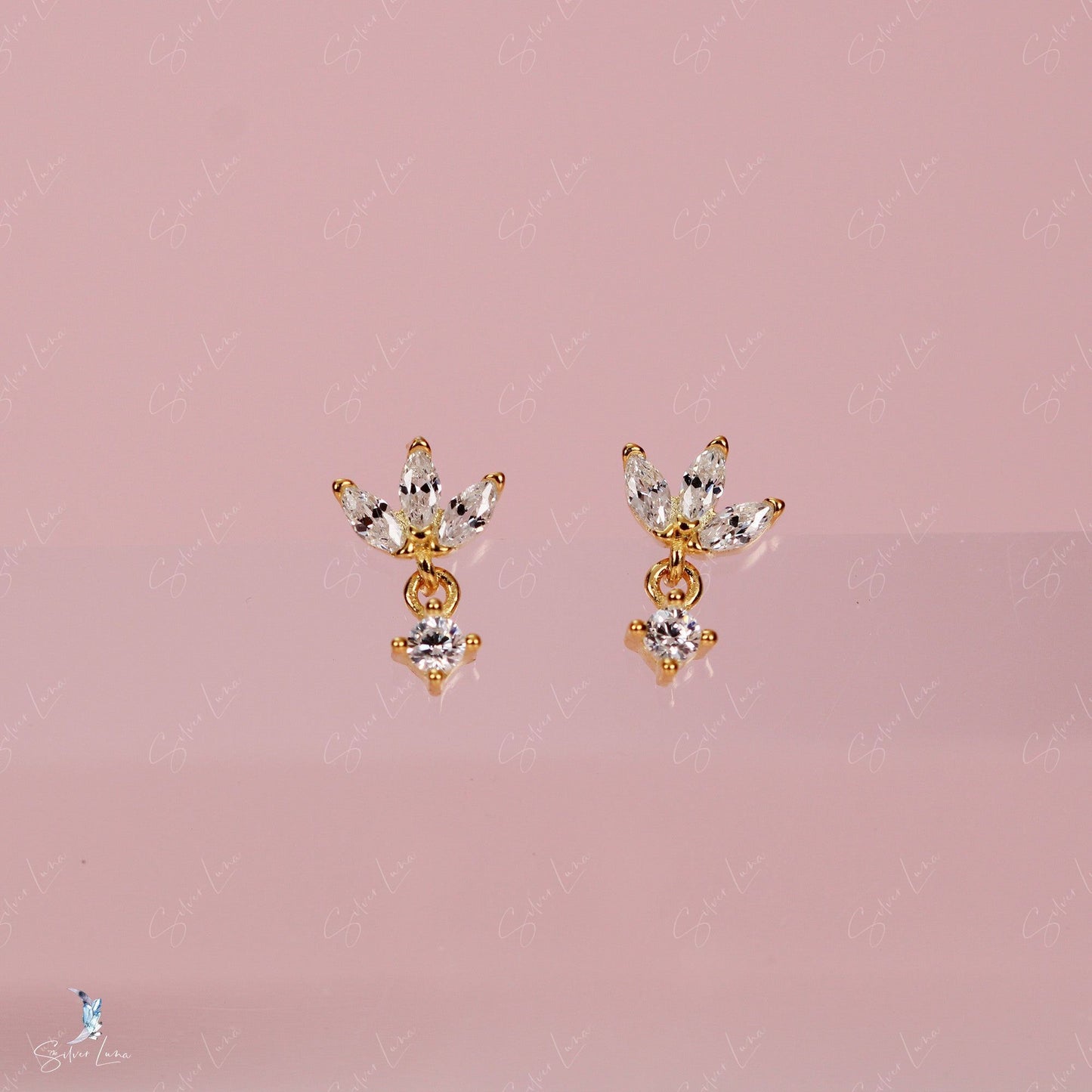 screw back lotus flower earrings