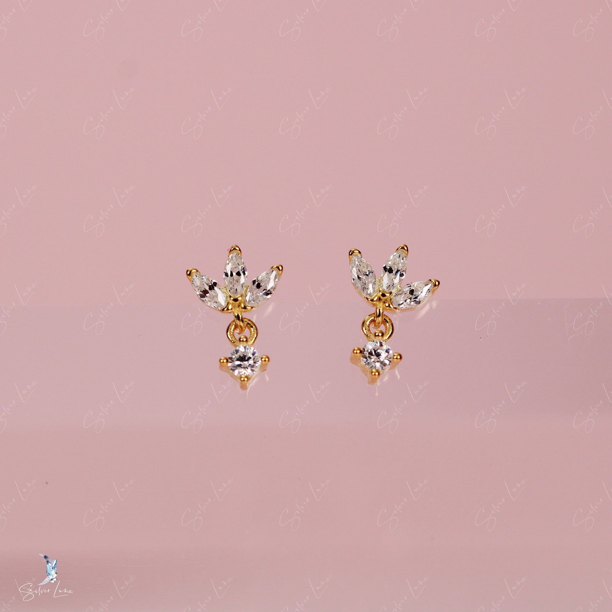 screw back lotus flower earrings