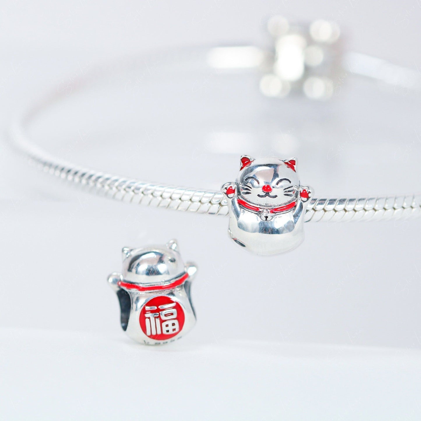 lucky cat charm for bracelet