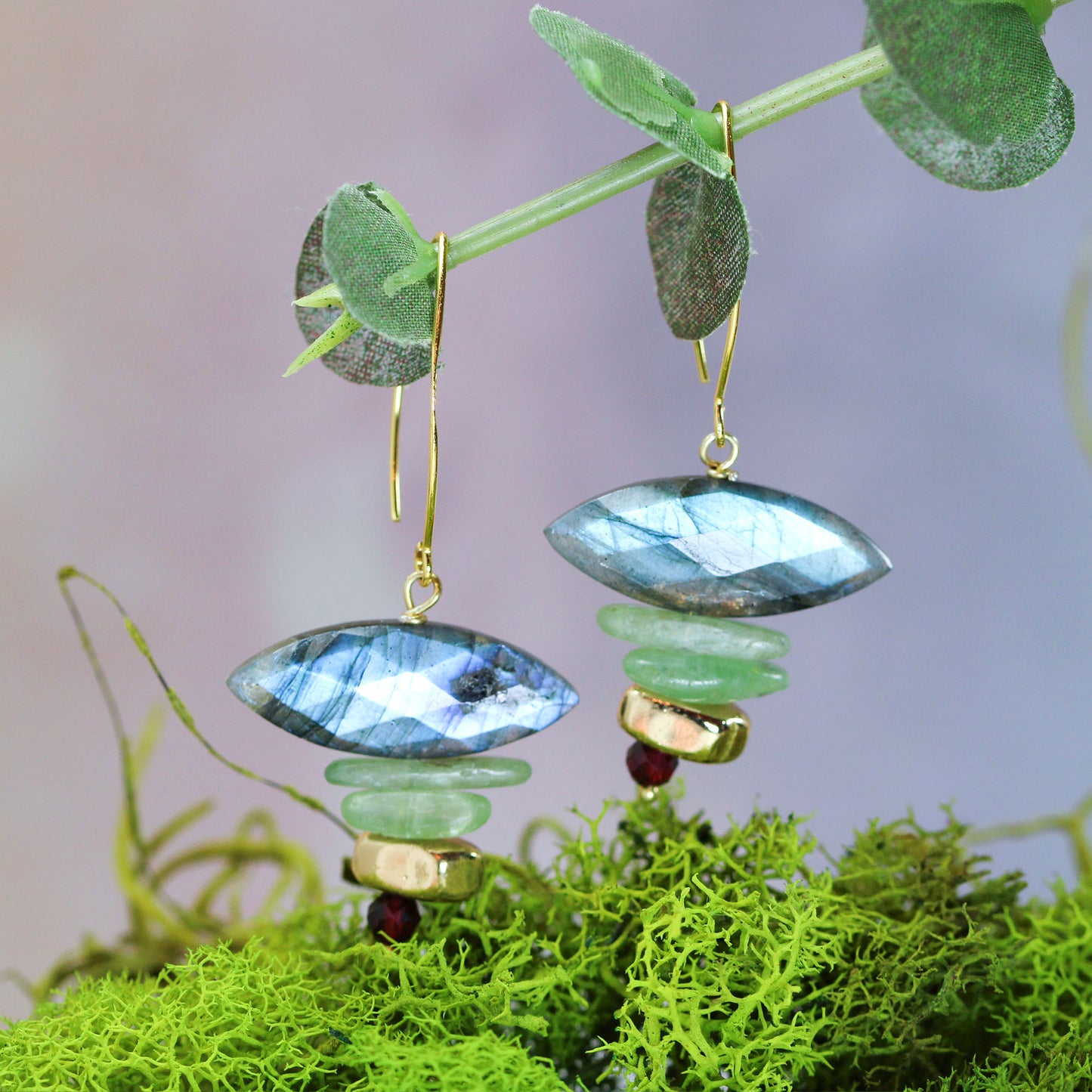 Marquise labradorite dangle drop earrings