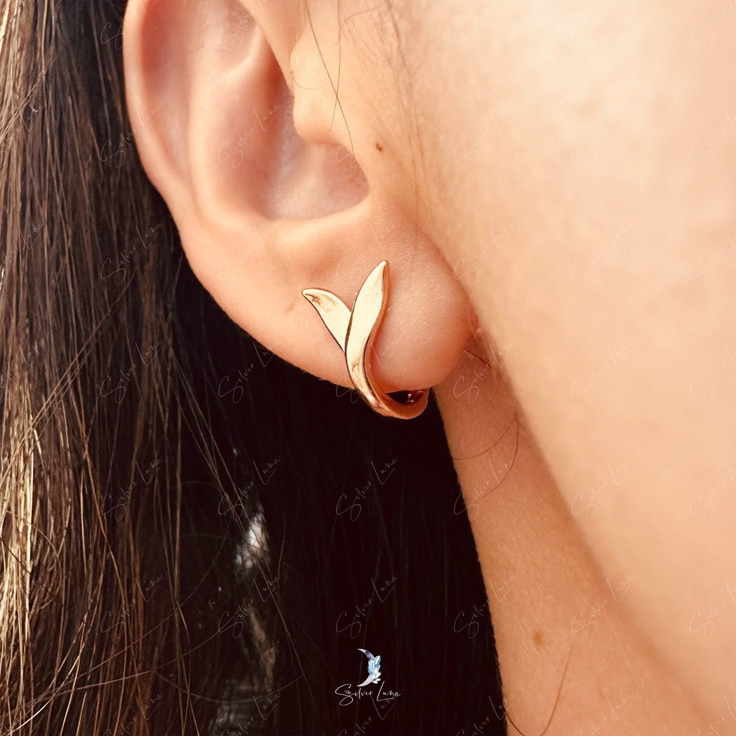 fish tail hoop earrings