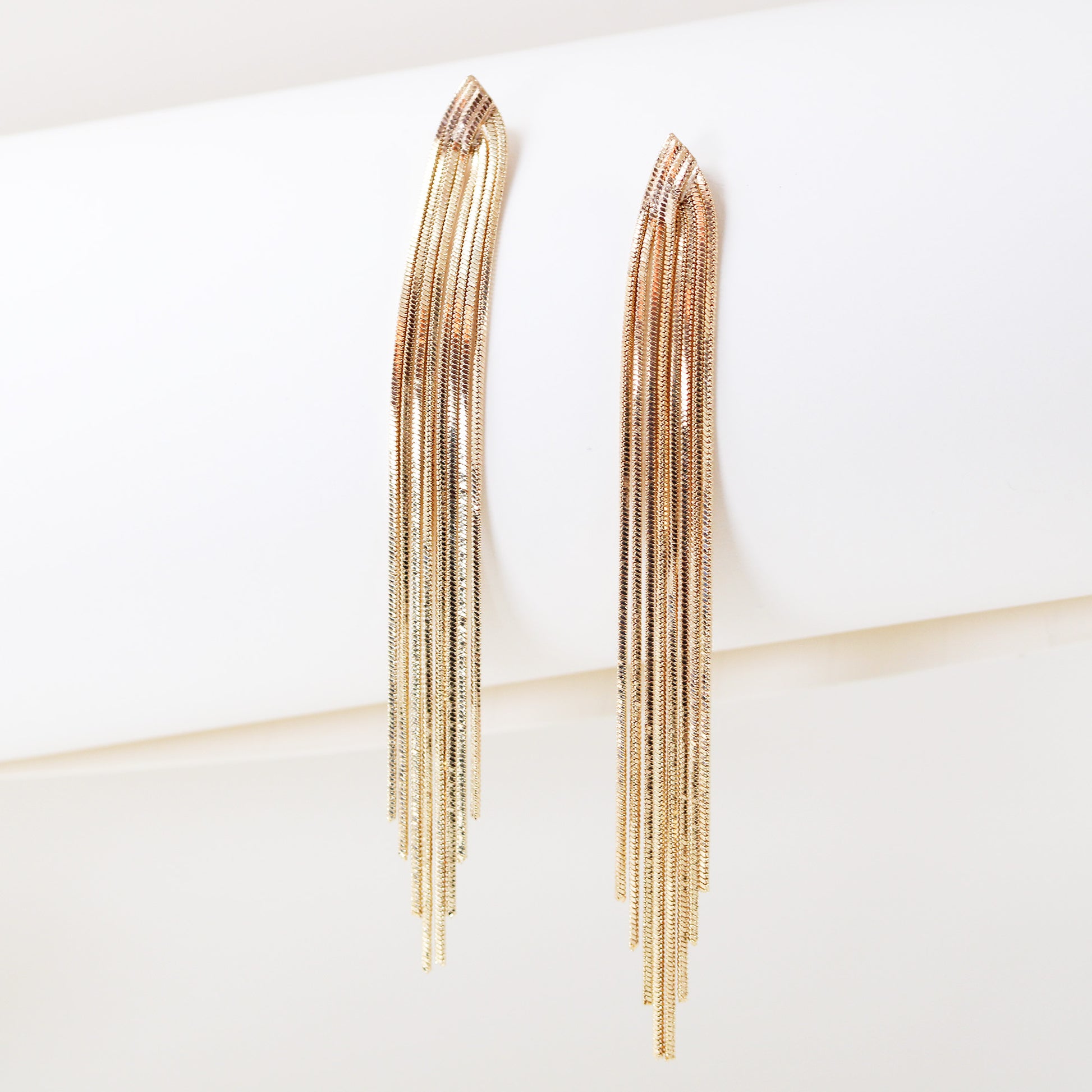 metal tassel dangle drop earrings