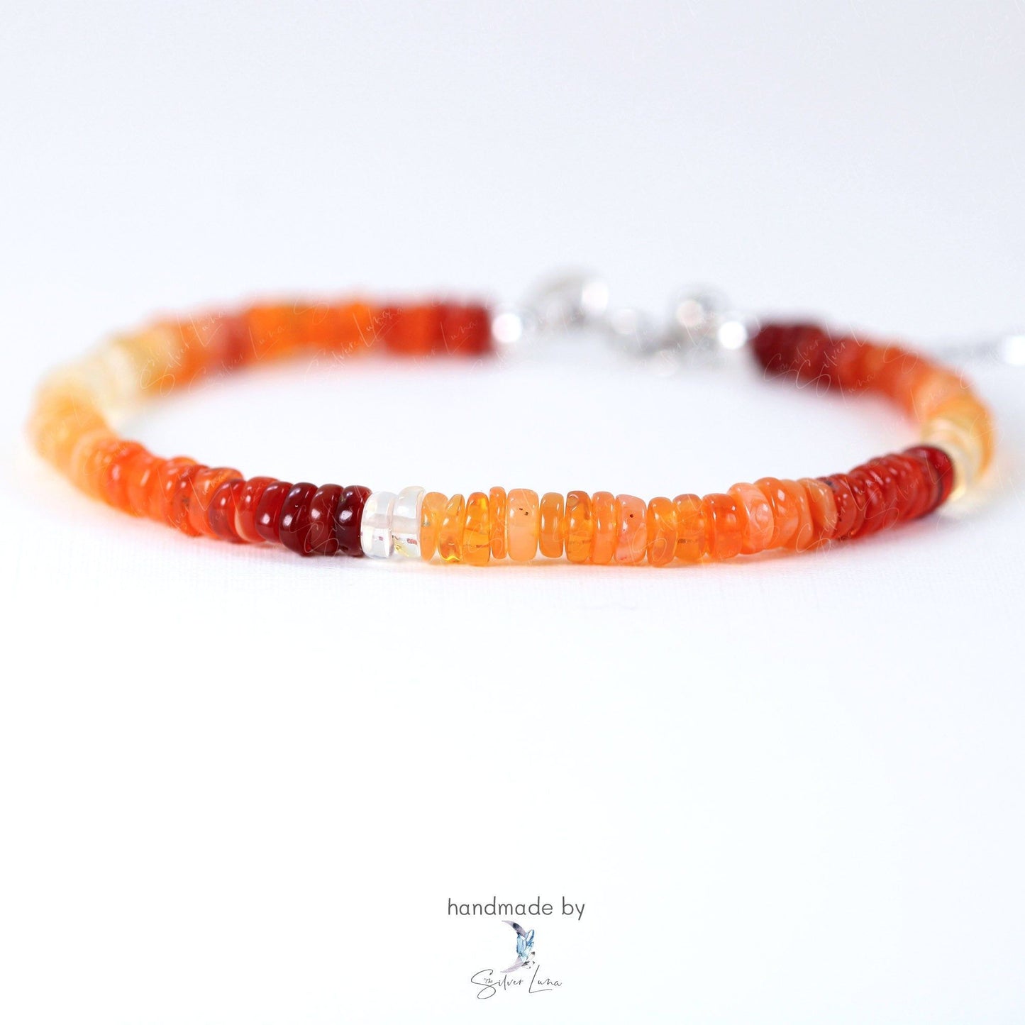 red orange beaded bracelet