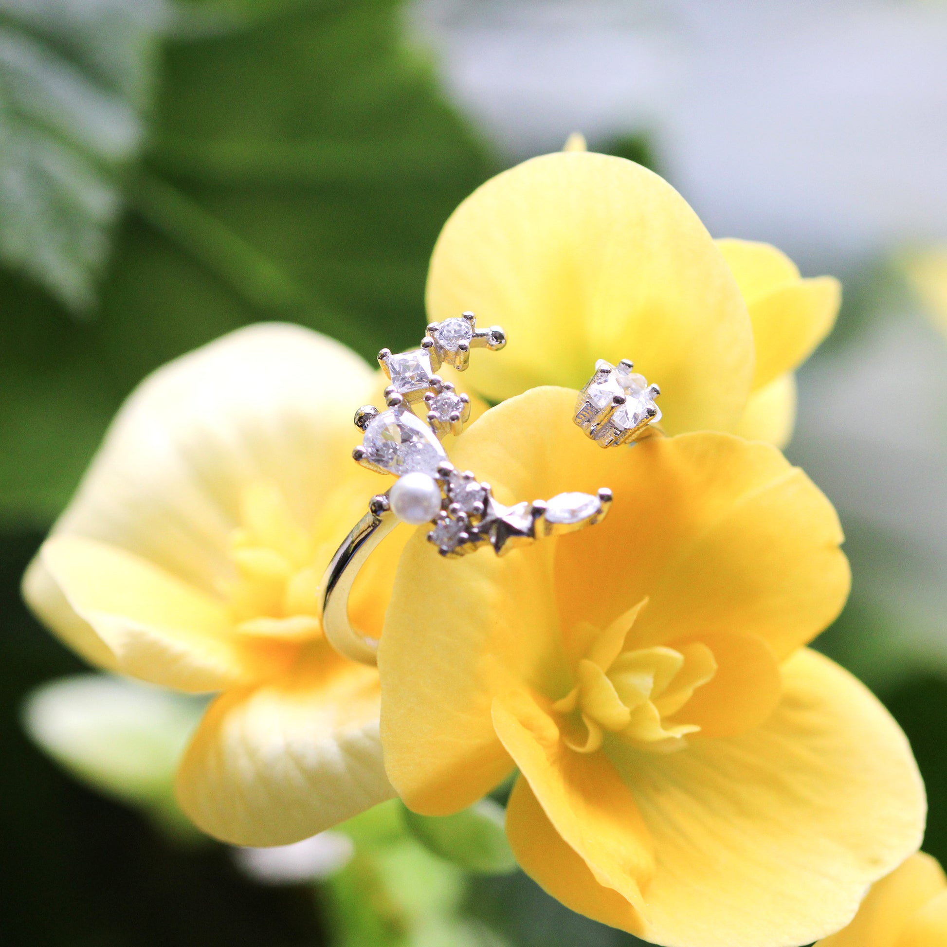 cubic zirconia moon ring