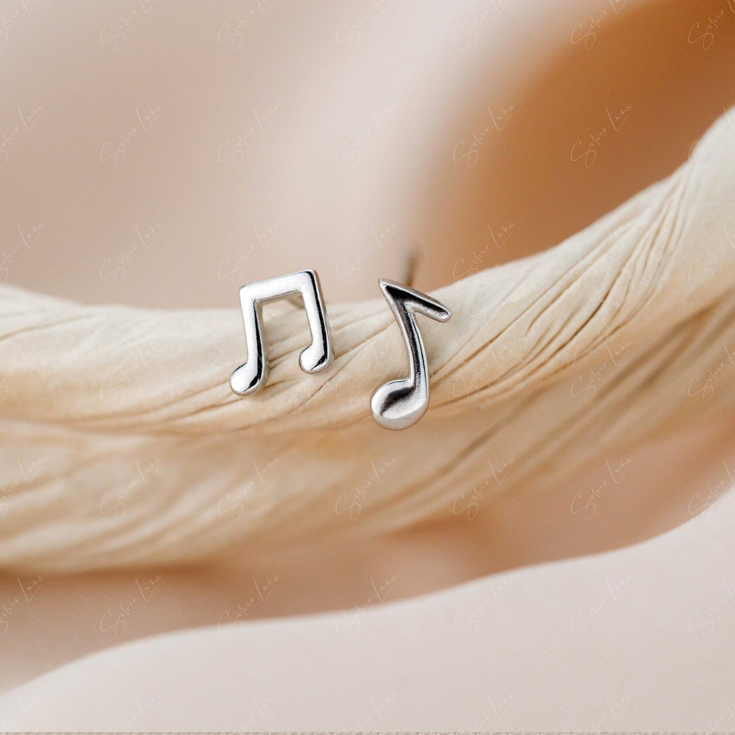 music note stud earrings