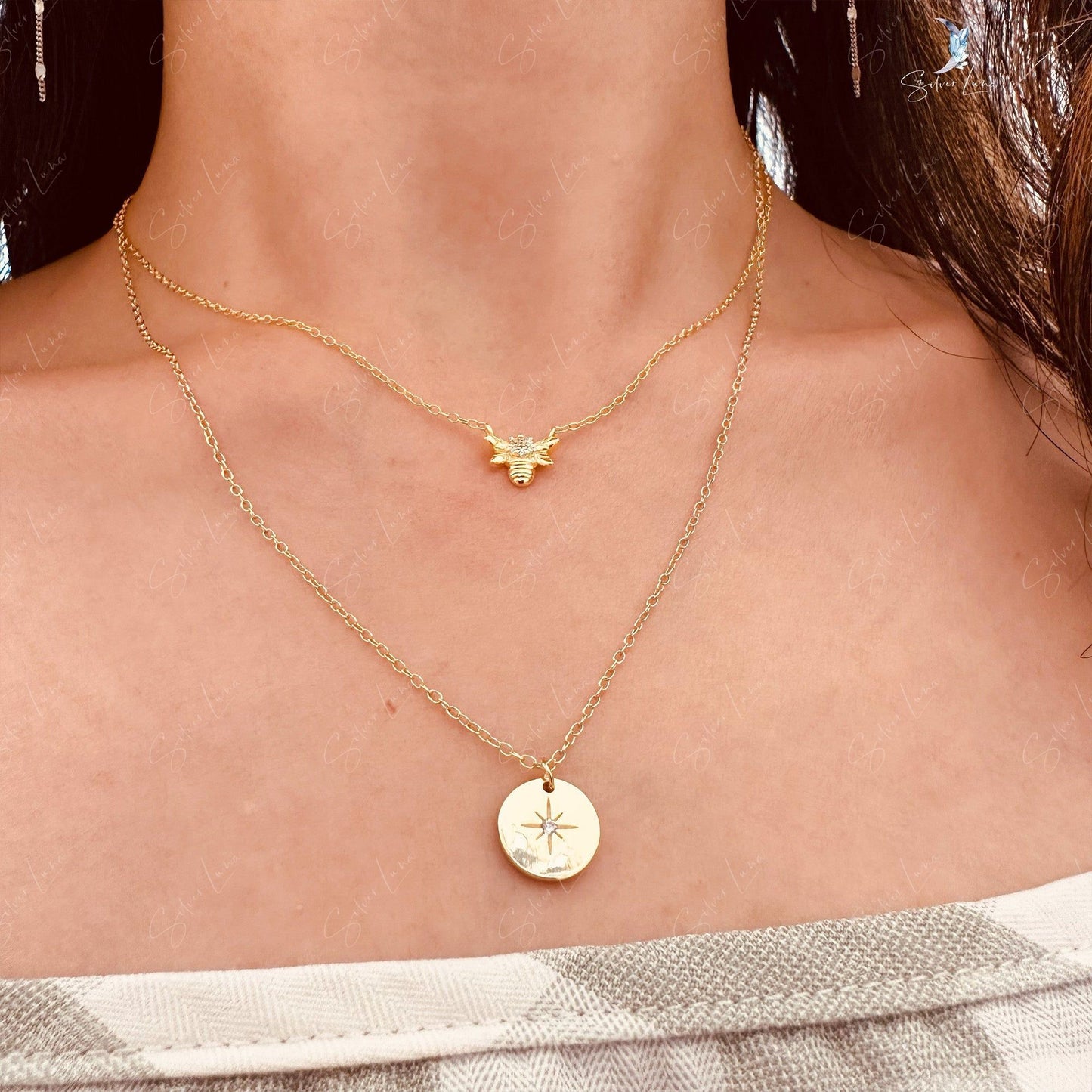 gold Northstar pendant necklace