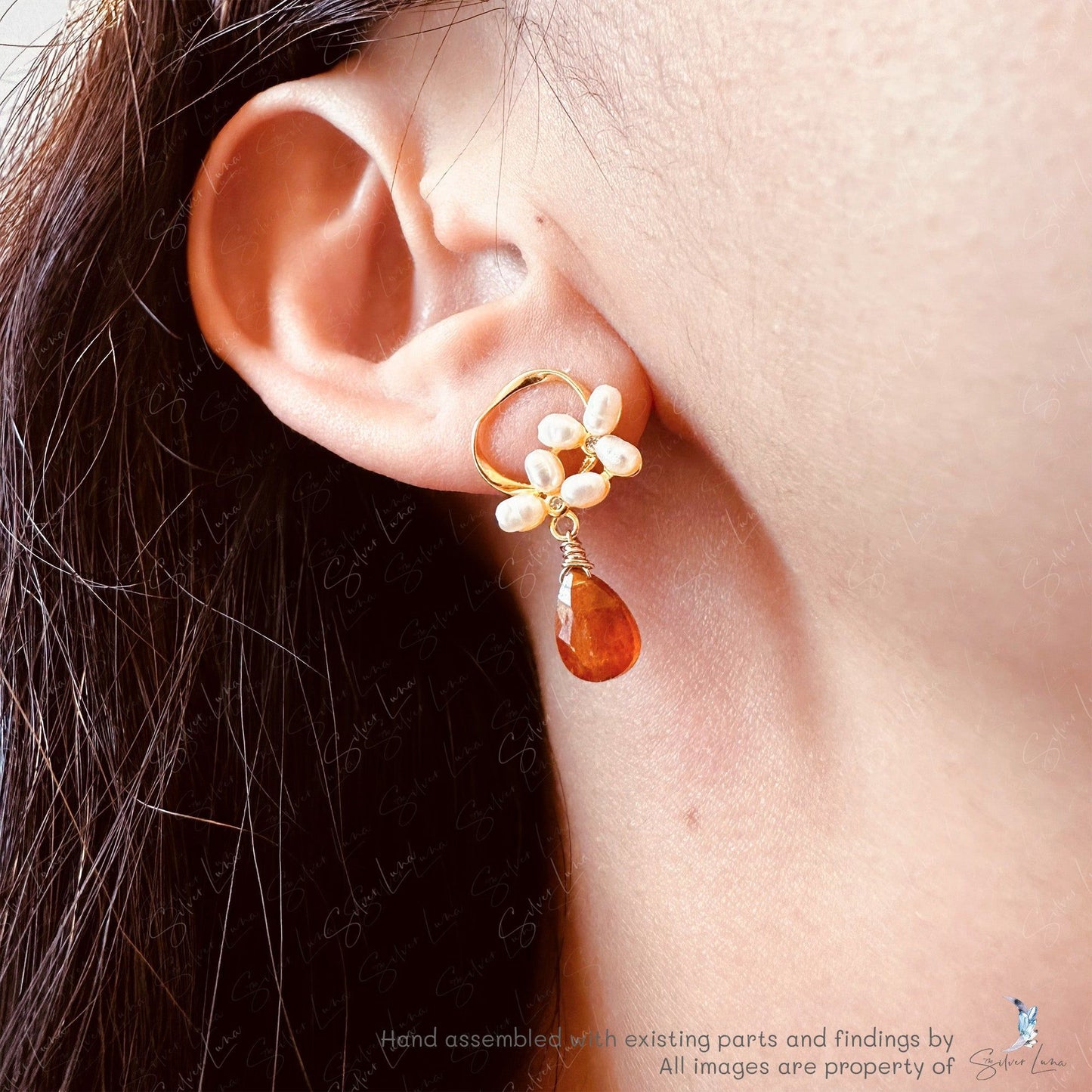 rare orange gemstone earrings