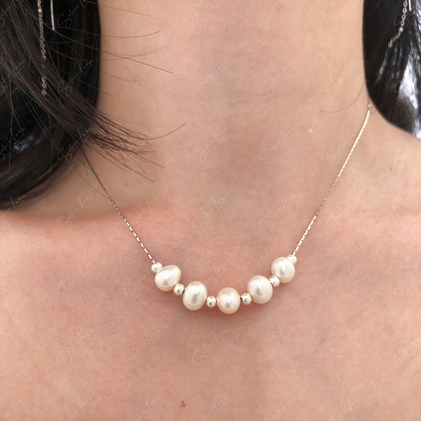 fresh water pearl choker necklace
