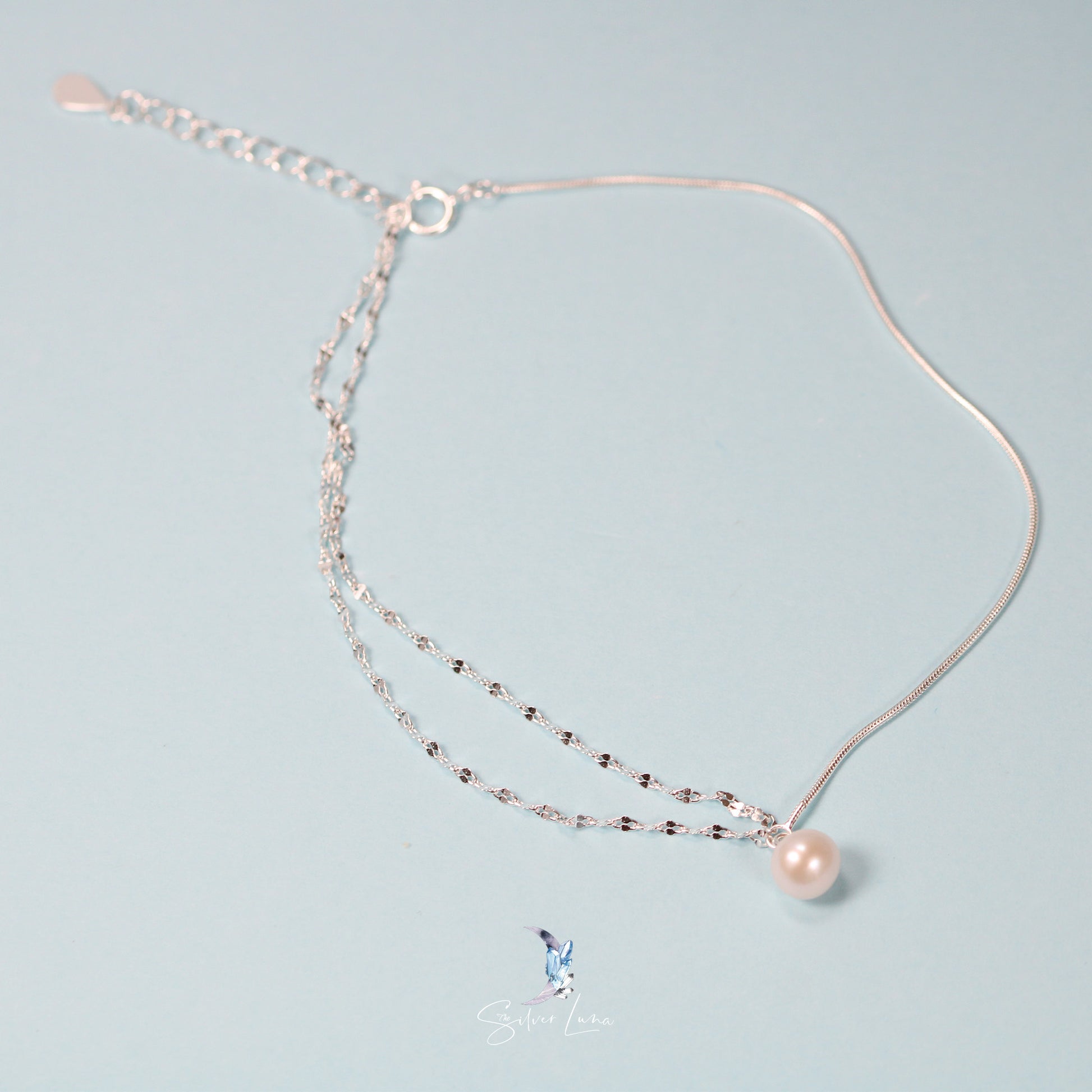 pearl drop sterling silver ankle bracelet