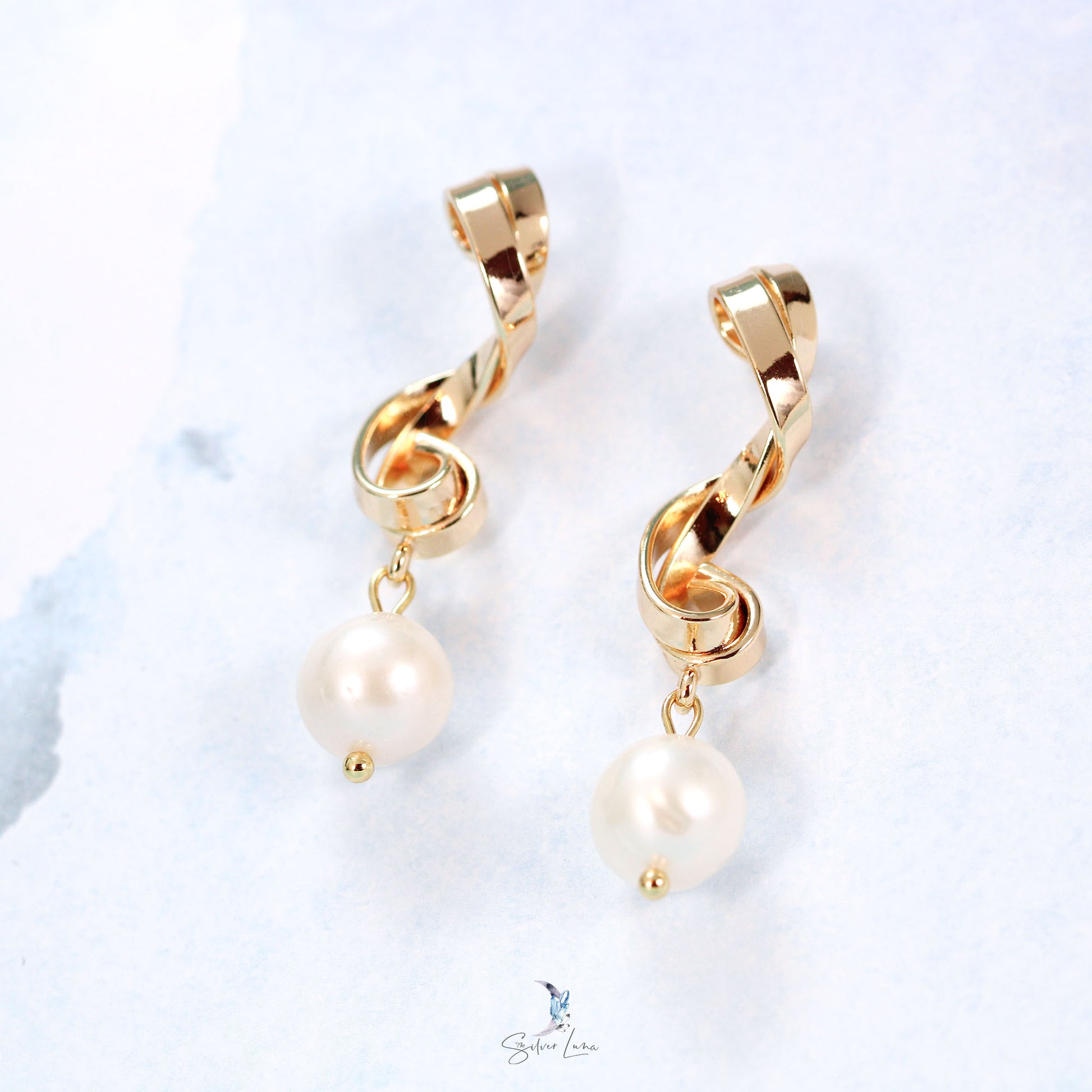 bridal pearl drop earrings