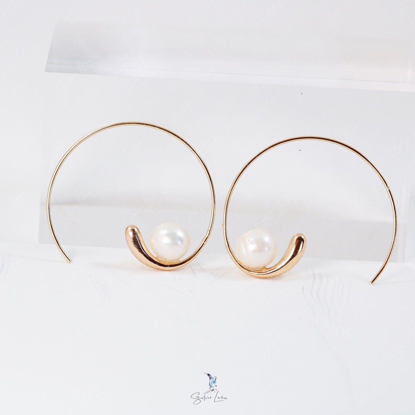 pearl spiral earrings