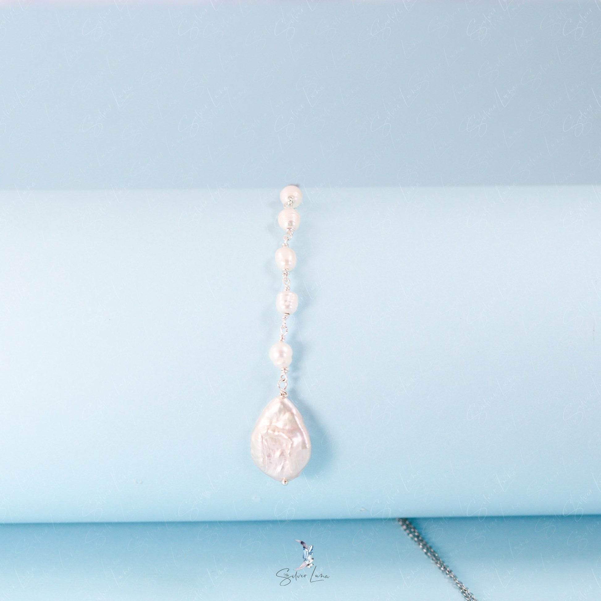 bridal pearl pendant necklace