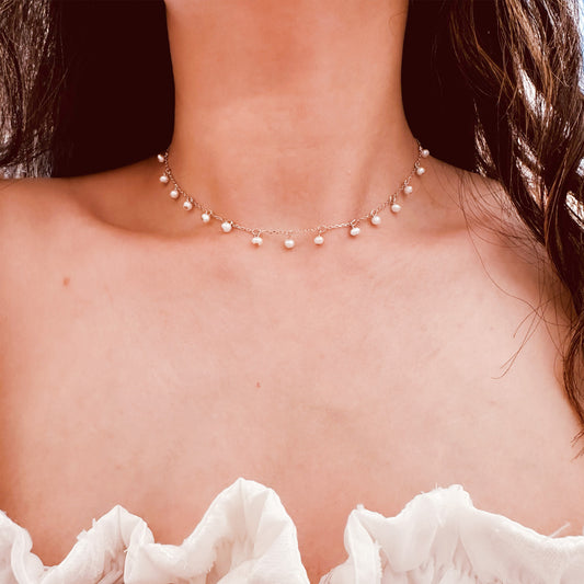 pearl choker bridal necklace