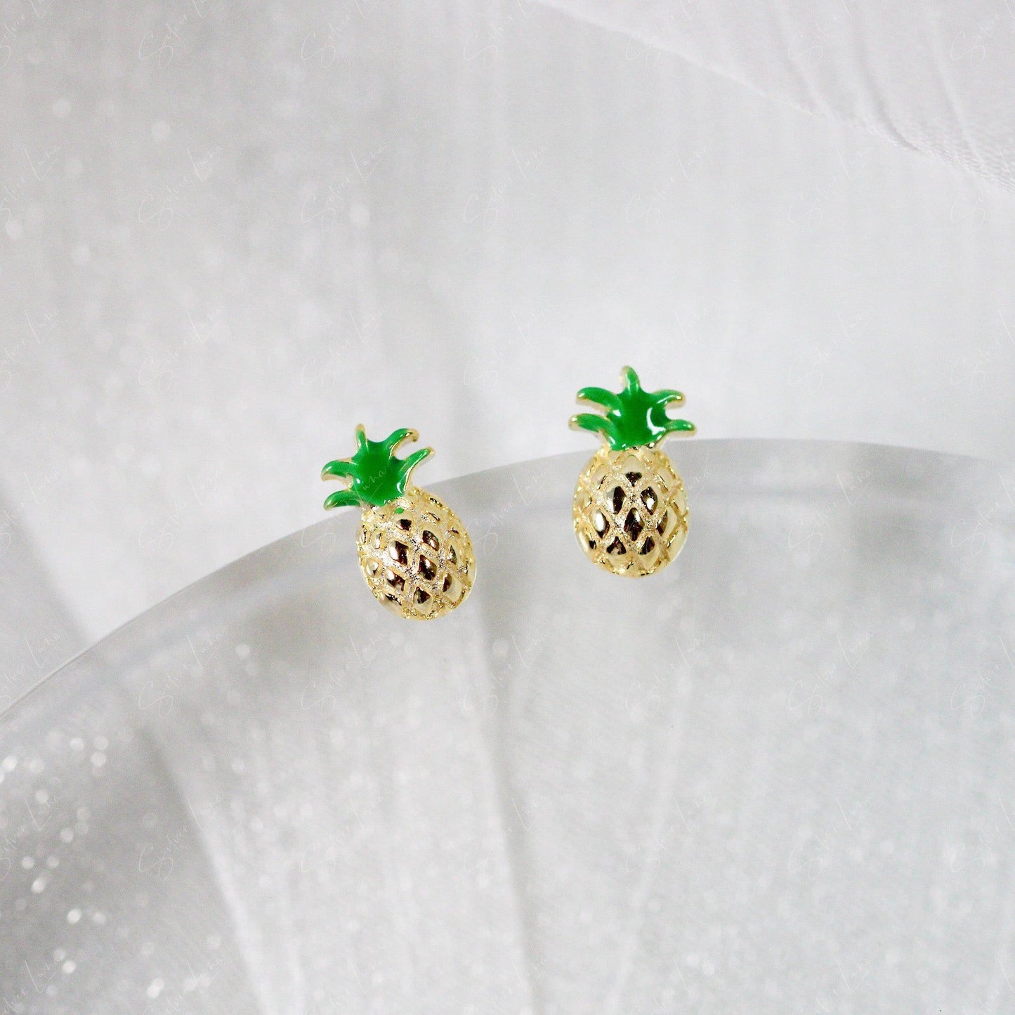 Pineapple Sterling Silver Stud Earrings