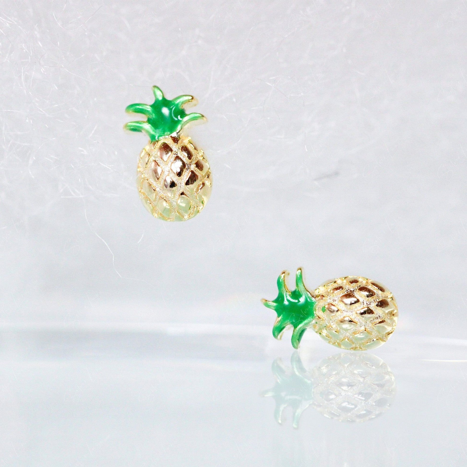 Pineapple Sterling Silver Stud Earrings