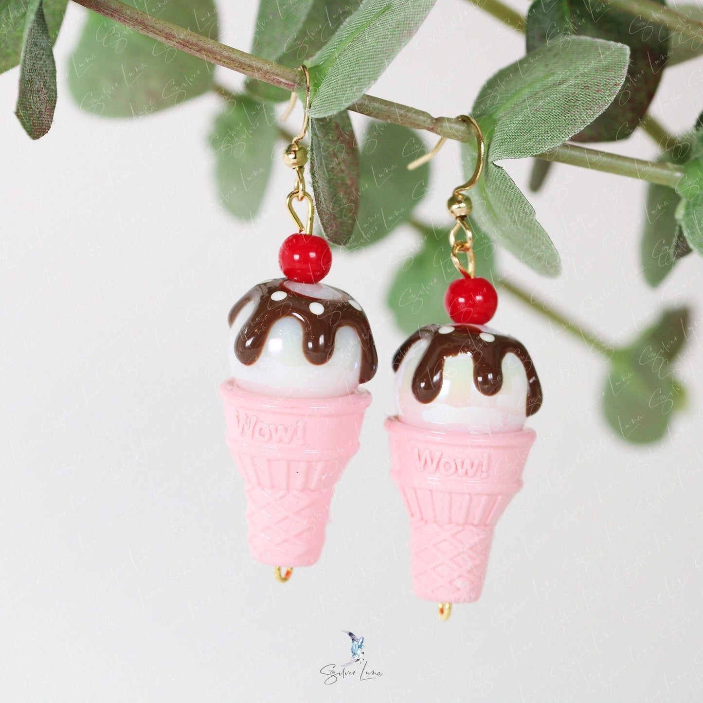 cute ice cream cone earrings