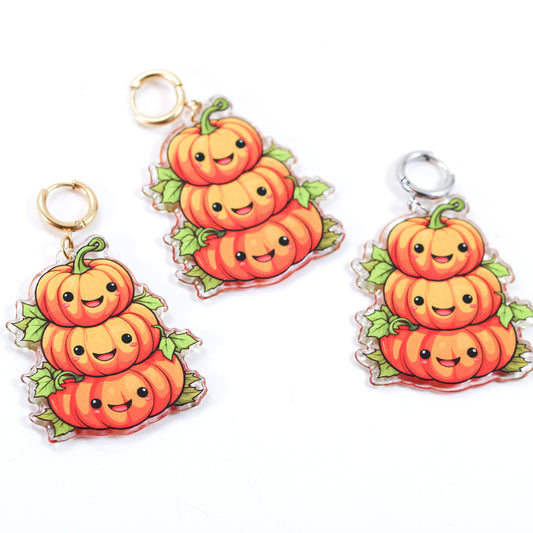 Harvest season pumpkins dangle drop earrings