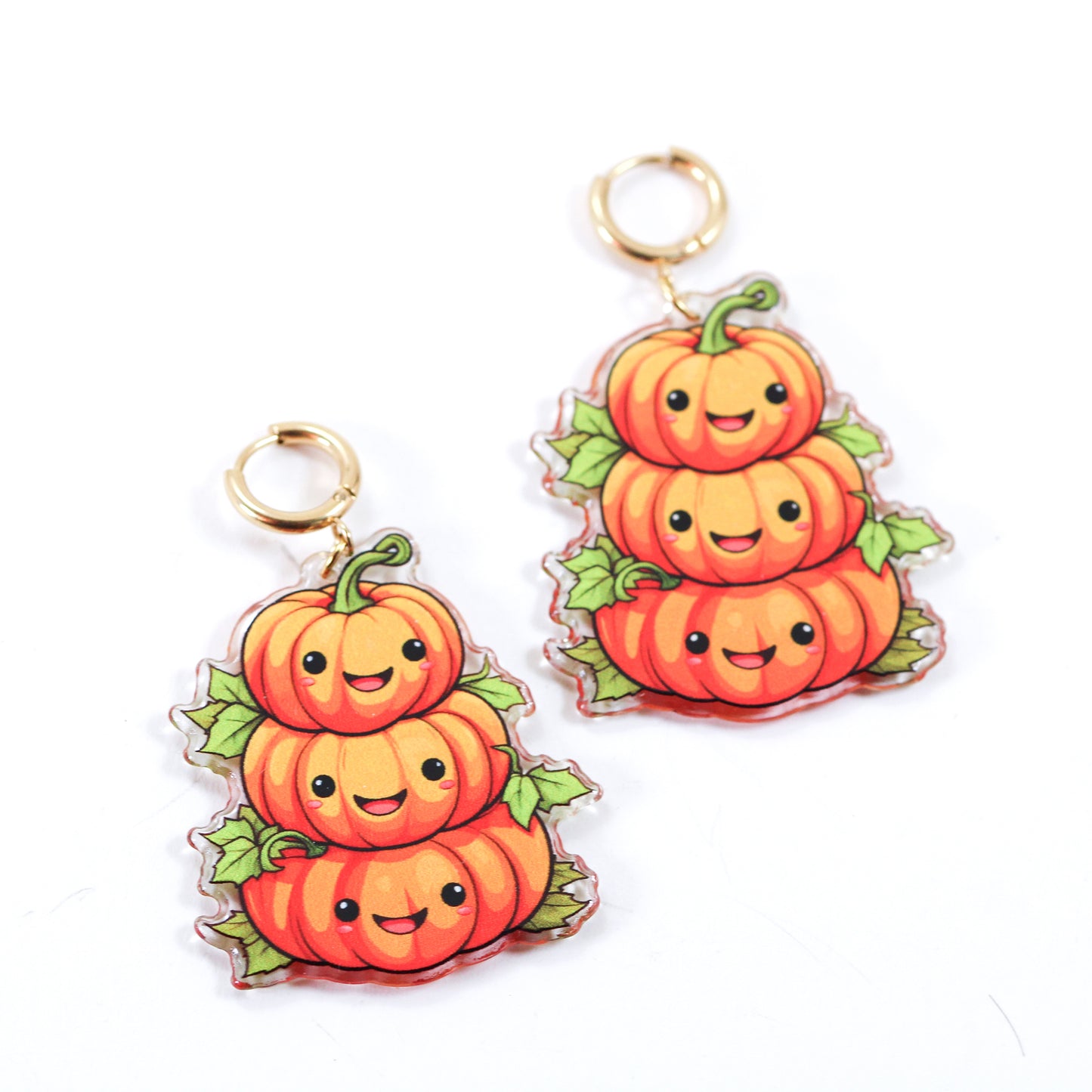 Harvest season pumpkins dangle drop earrings