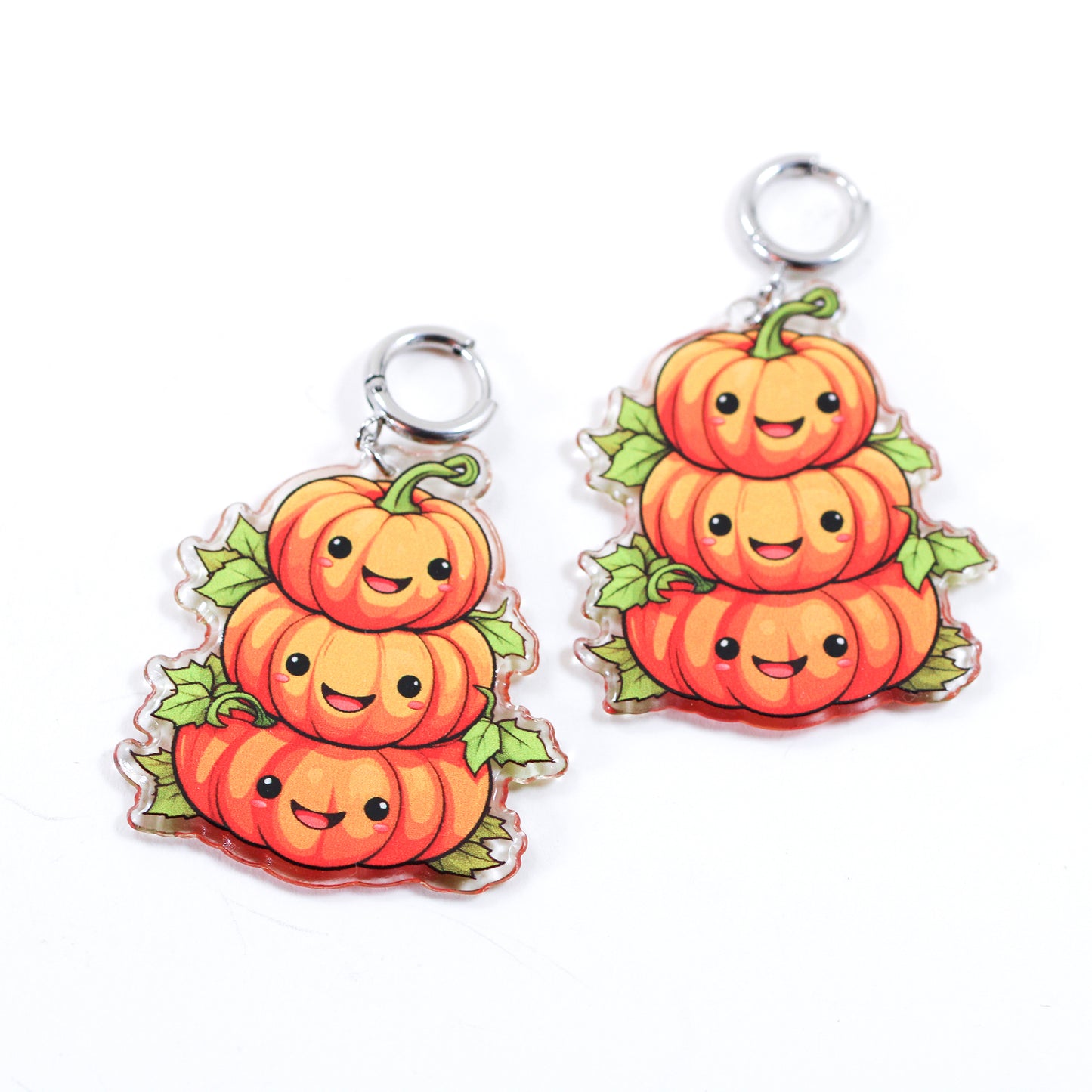 Harvest season pumpkins dangle drop earrings