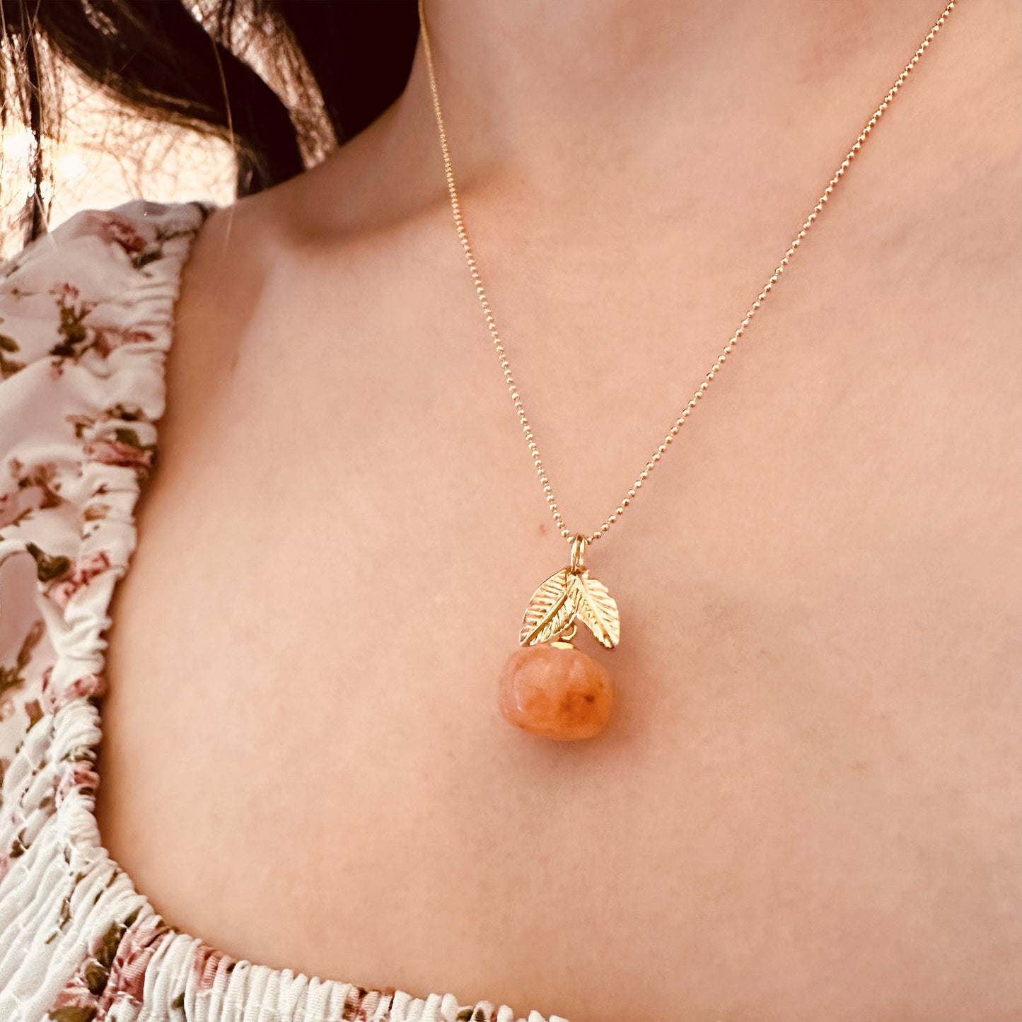 gold plated pumpkin pendant necklace