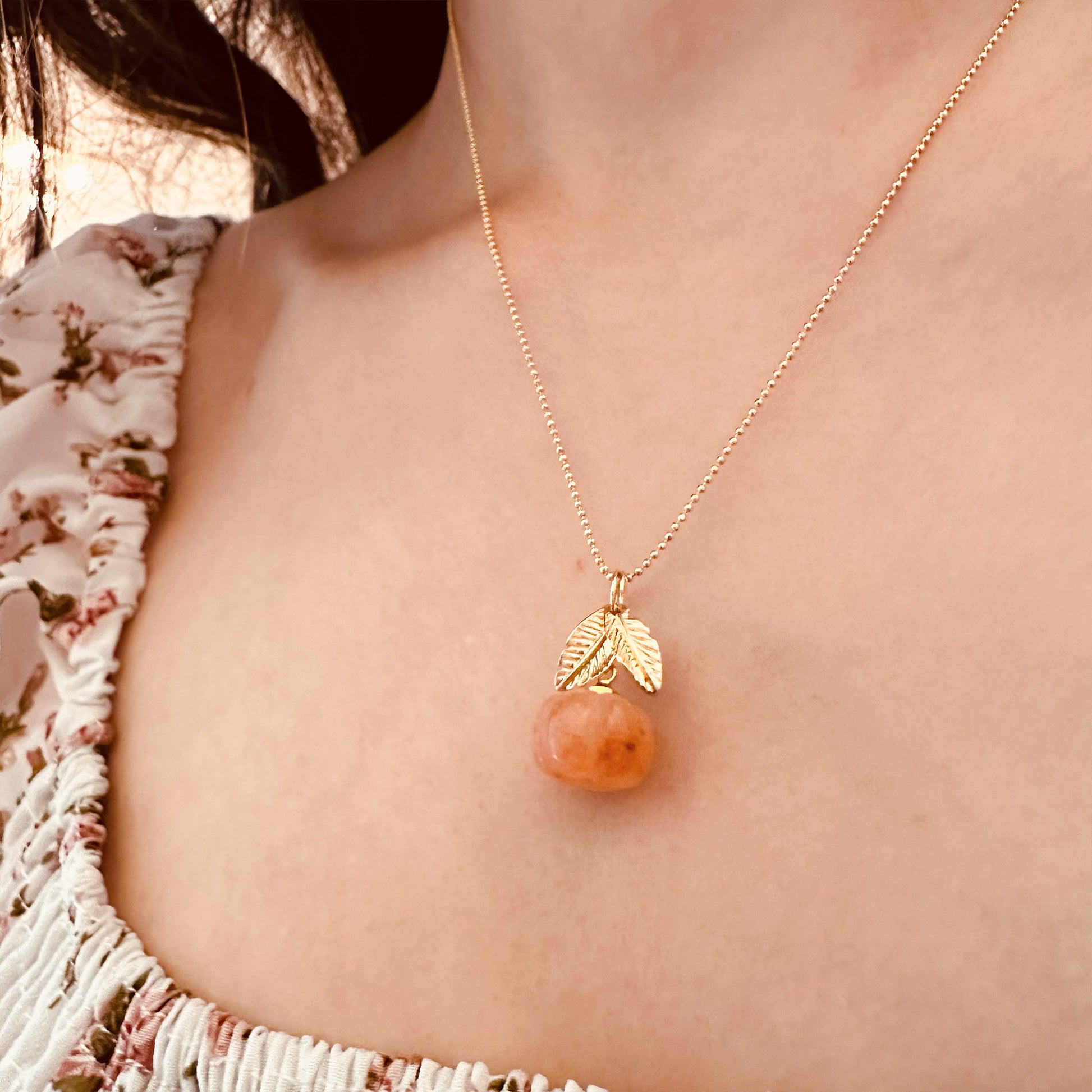 gold plated pumpkin pendant necklace