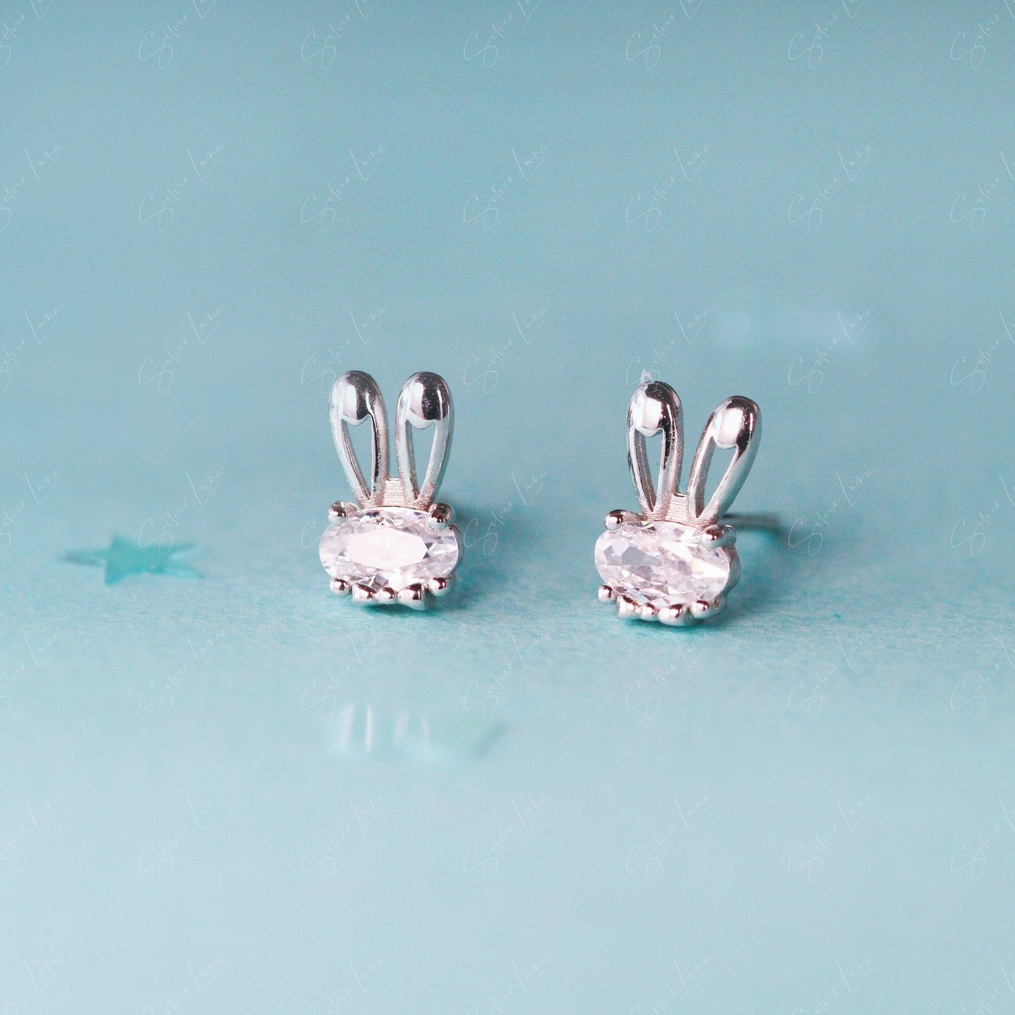 bunny ear stud earrings