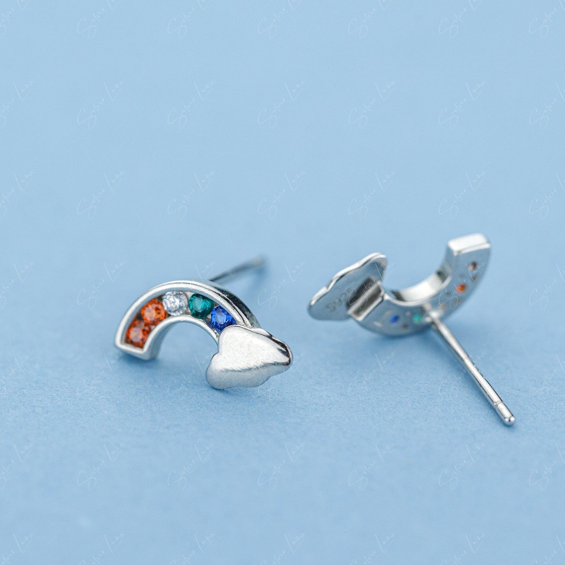 cute rainbow stud earrings