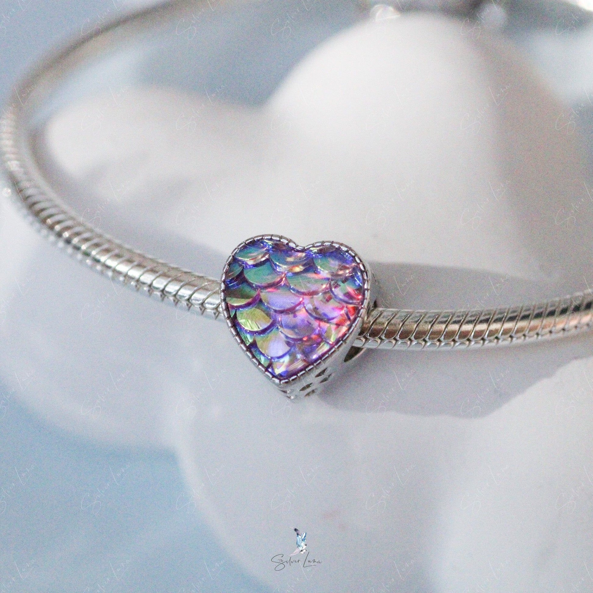 rainbow heart charm bracelet