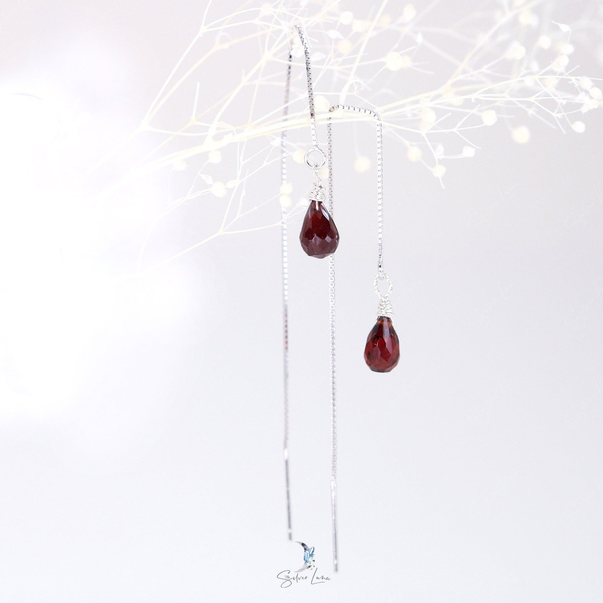 red garnet earrings