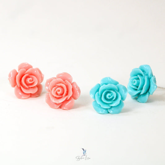 rose flower earrings