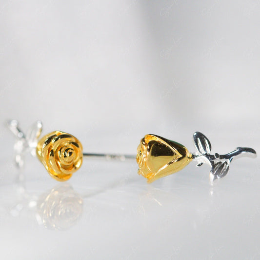 rose flower stud earrings