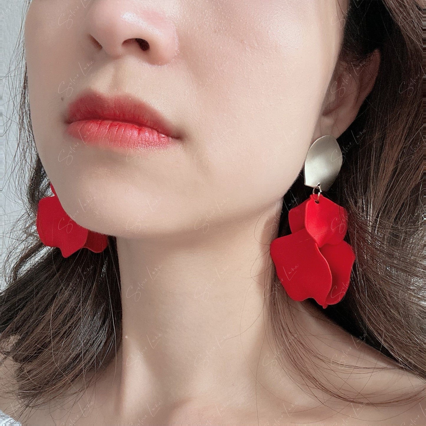 rose petal earrings