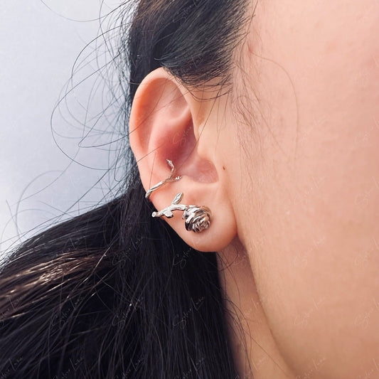 rose thorn wrap earrings
