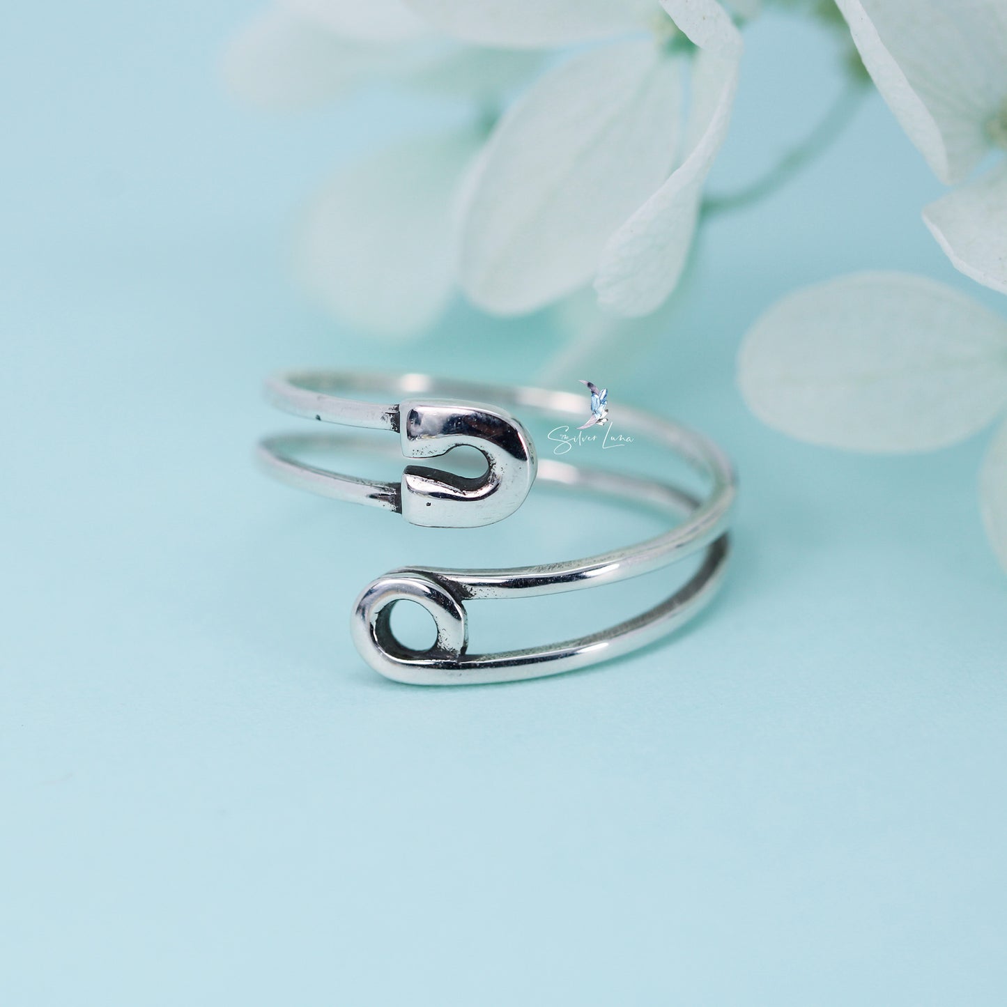 safety pin silver ring