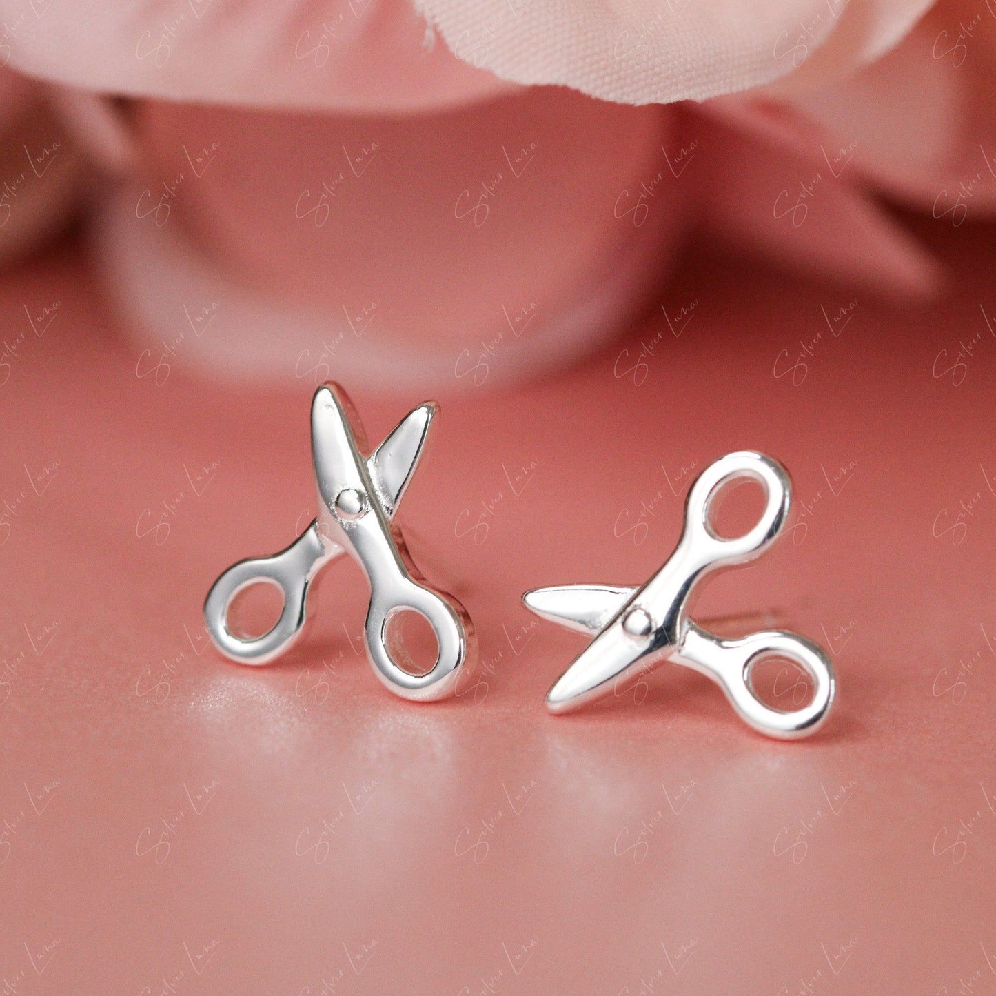 scissor stud earrings