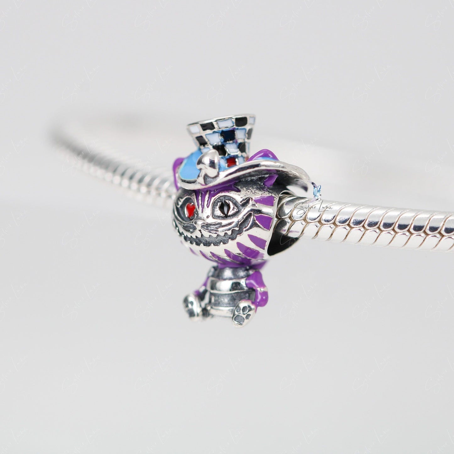 The Cheshire Cat silver charm for bracelet