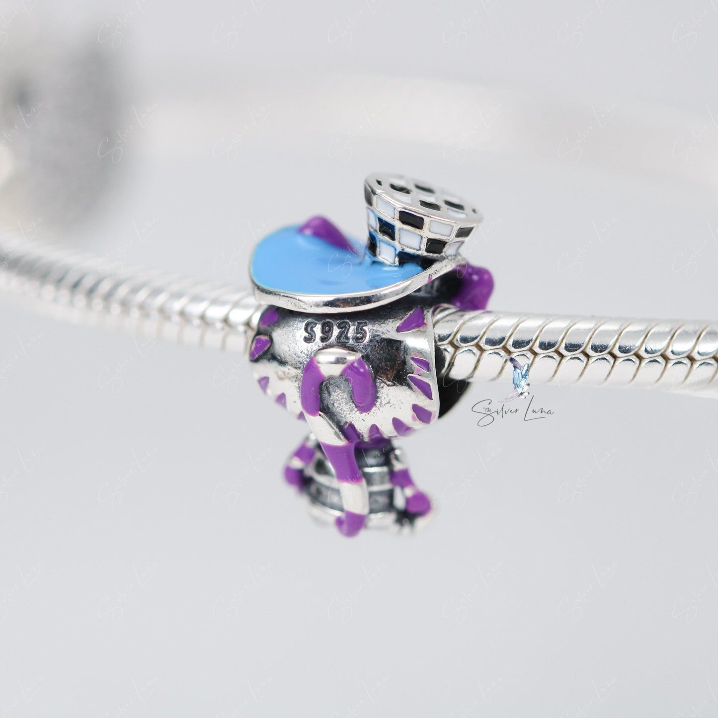 The Cheshire Cat silver charm for bracelet