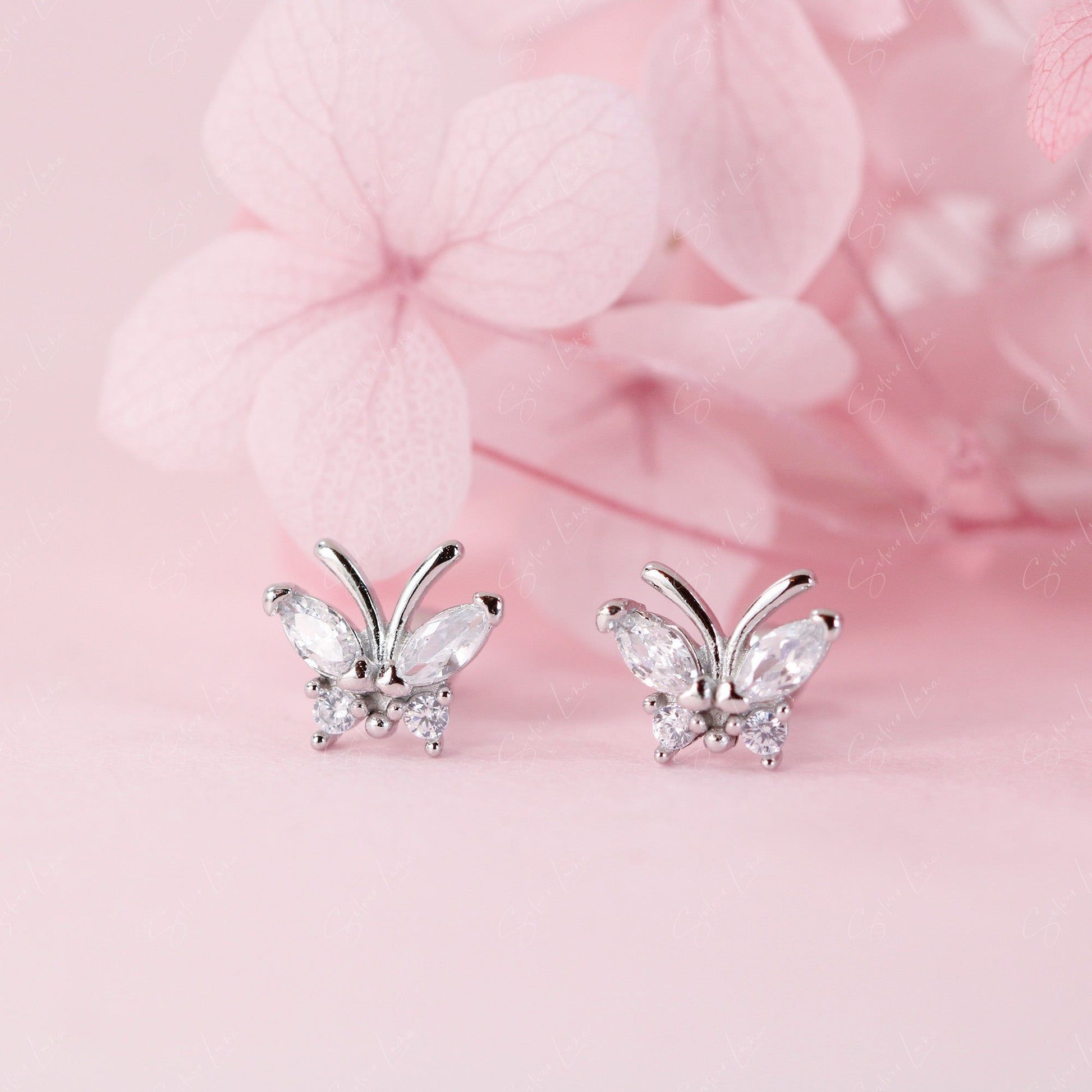 butterfly screw back earrings