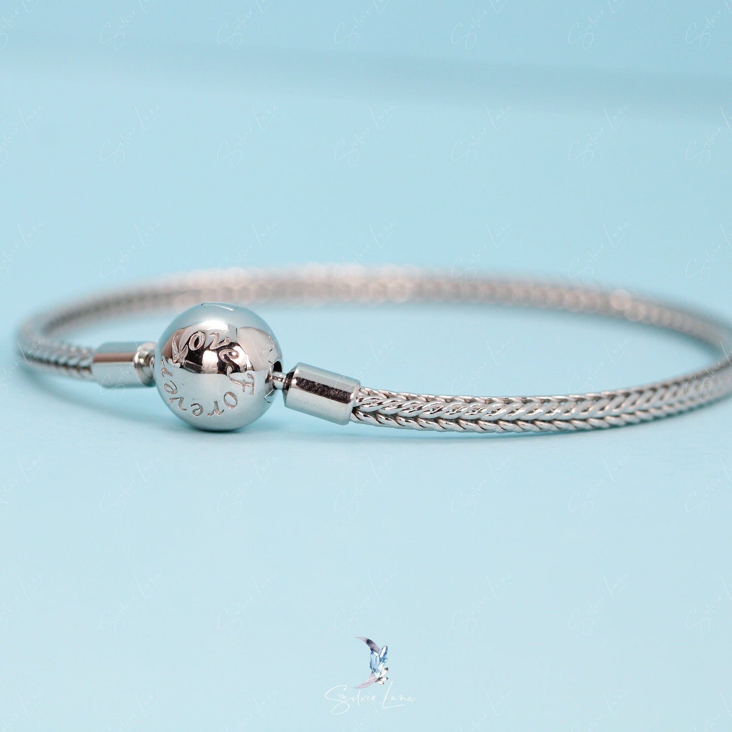 Soft chain sterling silver bracelet for charms