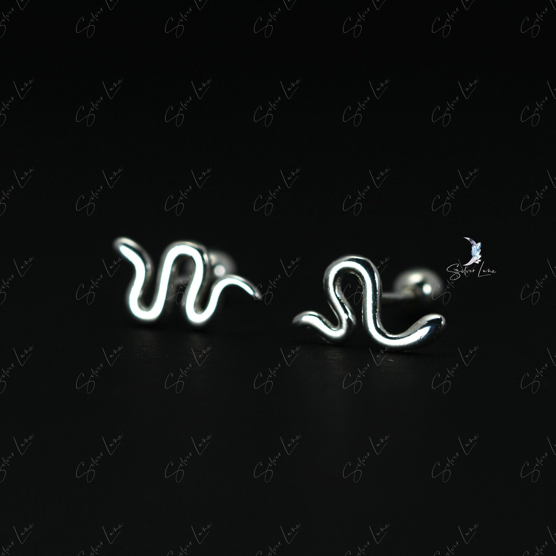 screw snake stud earrings