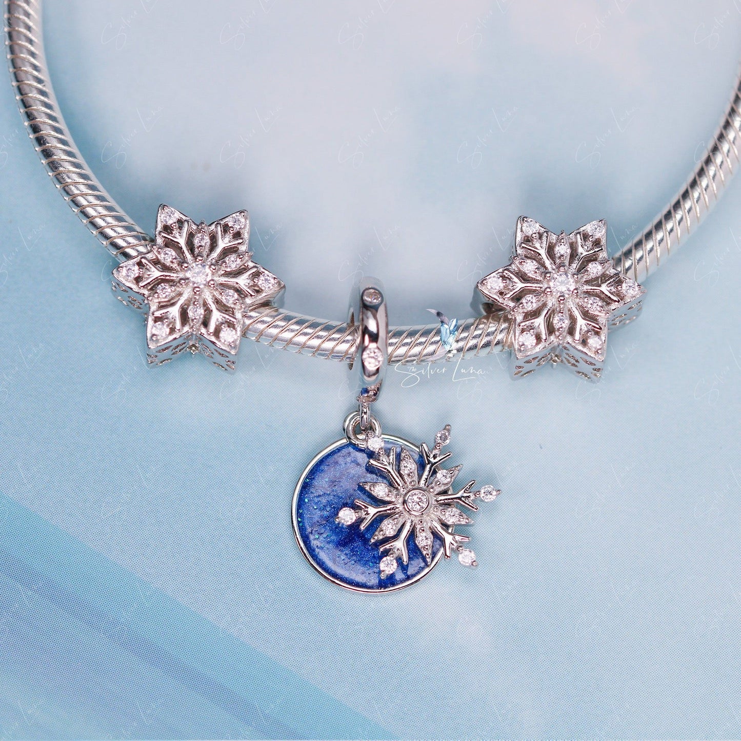 snowflake silver charm