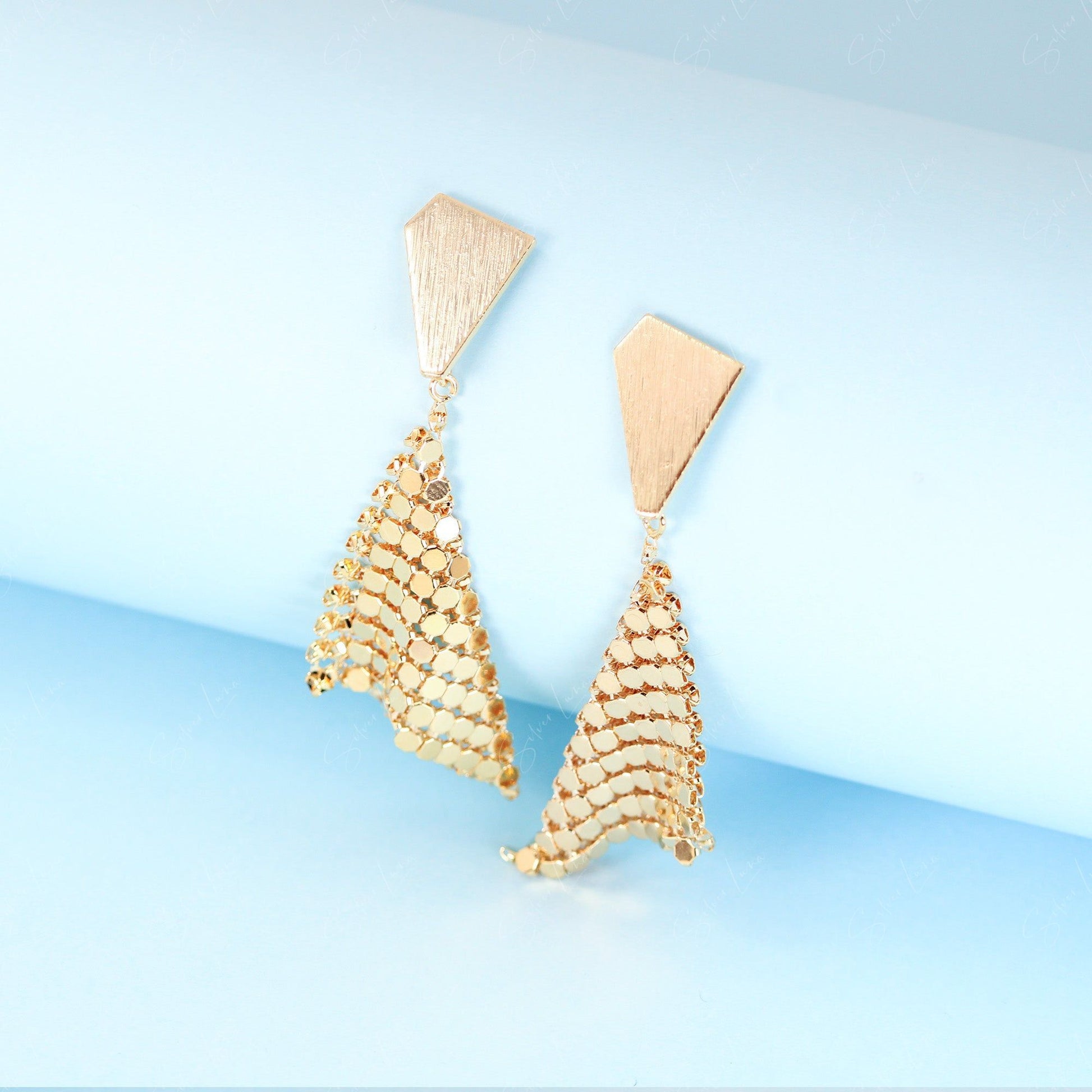 abstract triangle earrings