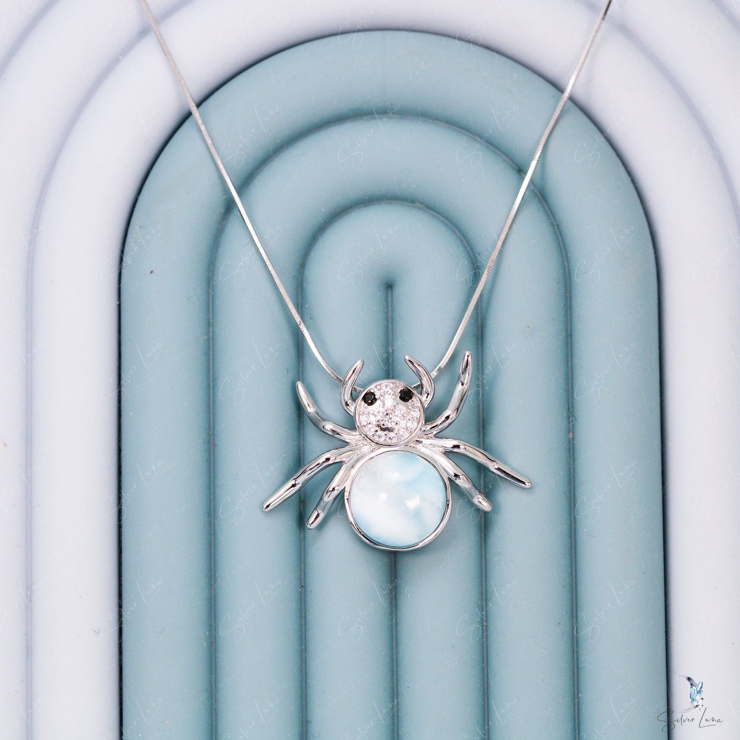 spider Larimar pendant necklace 2