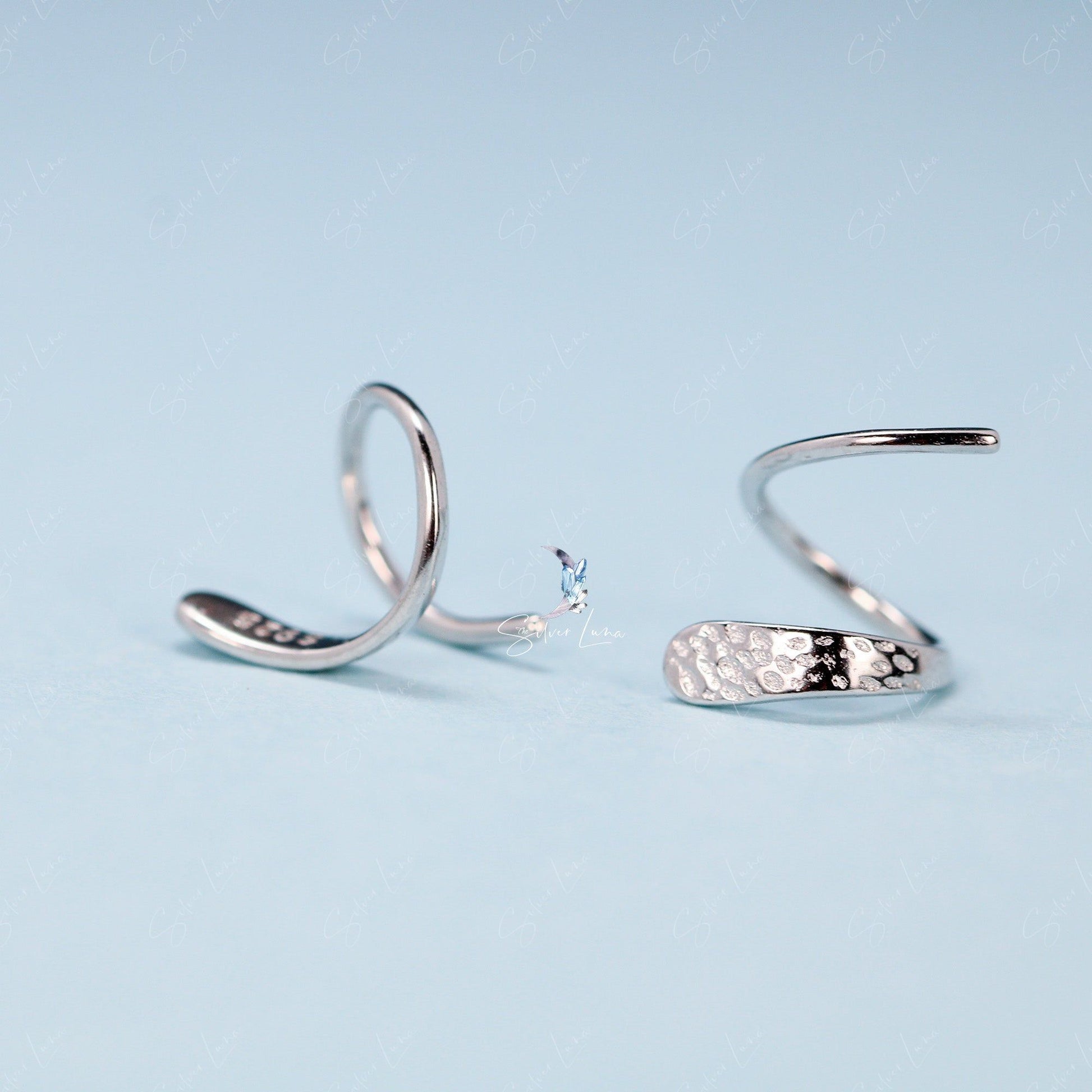 silver twist wrap stud earrings